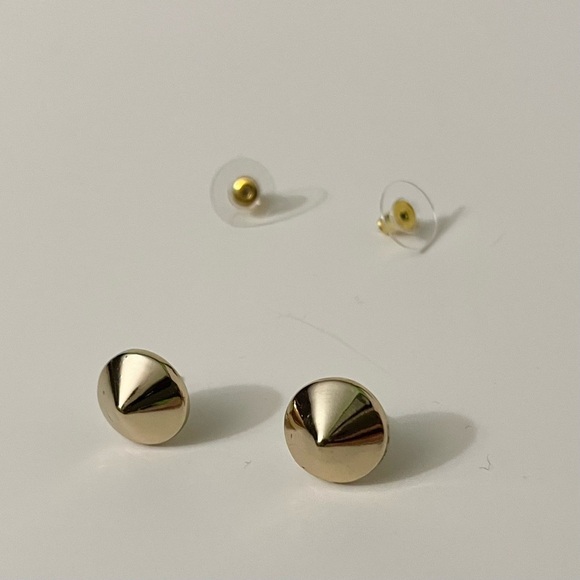 Bebe Rounded Cone Stud Gold Earrings - Picture 7 of 9